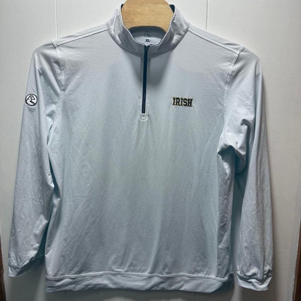 Rhoback Mens XL Irish Quarter Zip Pullover Light Blue Performance Golf Shirt‎